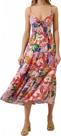 Sugarlips Hatley Floral Tie Knot Midi Dress In Multi
