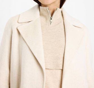 Brodie Knitted Half-Zip Collar Dickey In Cygnet