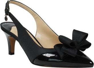 J. Rene&eacute; Gabino Slingback Pump in Black/Black Fabric at Nordstrom, Size 10.5