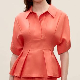 Rebecca Taylor Lena Shine Top In Coral