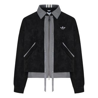 adidas (WMNS) adidas 3S Deluxe W Jacket Asia Sizing Black Grey LE9664