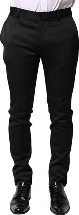 Dolce & Gabbana Mens Viscose Dress Trousers Black Elastane