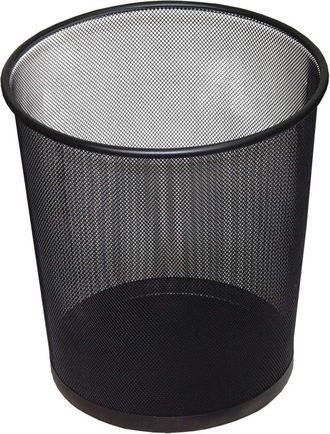 OEM Cubo Redondo De Malla Negra, 12 Litros, Papelera Met&aacute;lica Para Oficina Y Hogar, Dise&ntilde;o Transpirable, Revestimiento Resistente A La Corrosi&oacute;n, Base A P