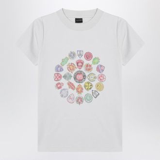 Balenciaga White T Shirt With Logo Prints