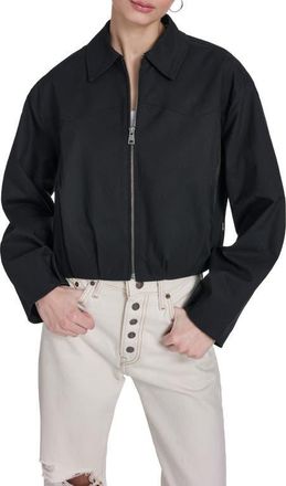 Levi's Crop Bubble Hem Bomber Jacket in Black at Nordstrom, Size X-Large