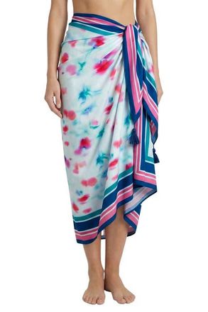 Change of Scenery Melanie Border Print Pareo Cover-Up in Cielo Print at Nordstrom