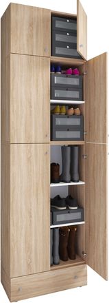 ebuy24 Gabinete De Zapato De Madera Vcm Dimensiones: Al. 240 X An. 70 X T. 39 Cm Armario Multiusos 5 Compartimentos 4 Puertas Rotativas 2 Puertas Accesorio C