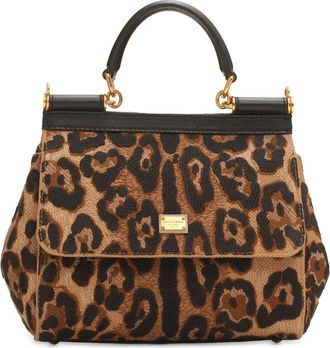 Dolce & Gabbana Sicily Jacquard Handbag in Leopard/nero at Nordstrom