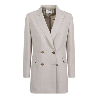 Saulina Milano Blazers, female, Beige, Size: L Anita Double-Breasted Blazer