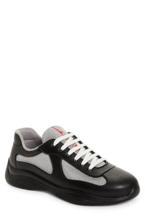 Prada Americas Cup Low Top Sneaker in Nero at Nordstrom, Size 10Us