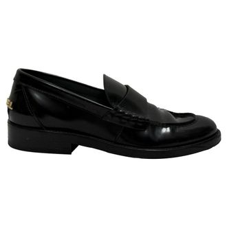 Chanel Chanel Glanzende Logo Instappers in Zwart Kalfsleer