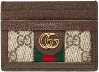 Gucci Pre-owned Ophidia Visitekaarthouder - Dames - Vintage Accessoires - Beige - ONE Size - Leer - Vintage