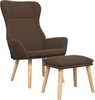 Nova Sill&oacute;n De Relax Con Taburete Tela Marr&oacute;n Vidaxl