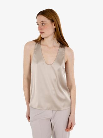 Patrizia Pepe Top in raso cloud gray