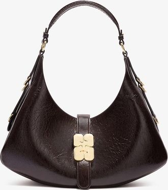 Ganni Brown Small Kat Bag Shine in