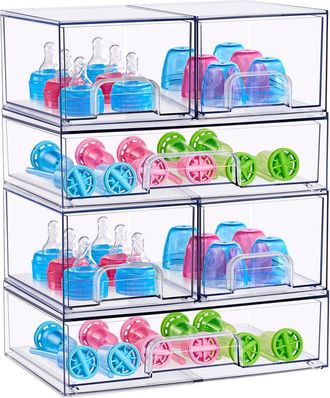 Sorbus Stackable Clear Acrylic Set Of 6 Storage Drawers