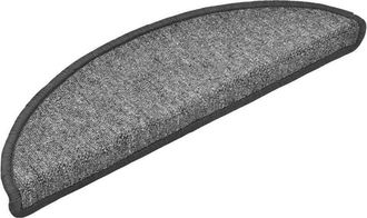 vidaXL Stair Mats 20 pcs 56x17x3 cm Dark Grey Half Round vidaXL