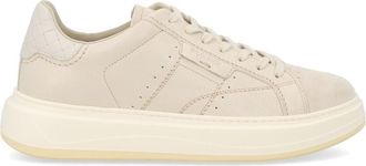 Woolrich Light Beige Leather Rounded Sneakers