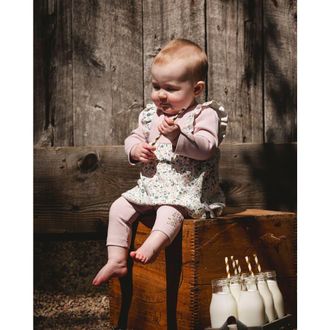 Deux par Deux Organic Cotton Bi-Material Tunic and Leggings Set in Neutral Purple at Nordstrom, Size 3M