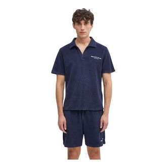 Sporty & Rich Eden Script Terry Polo - Heren - Polos - Blauw - L - Katoen - Tops