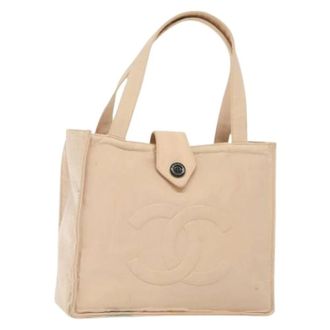 Chanel Pre-owned Tote Bags, female, Beige, Size: ONE SIZE Pre-owned Nylon Tote Bag
