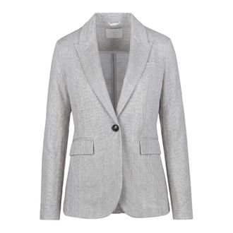 Circolo 1901 Blazers, female, Beige, Size: XS Single-breasted herringbone jacket