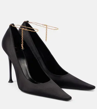 Saint Laurent Régine 110 chain-detail pumps