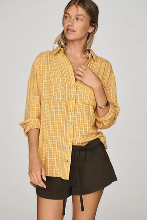 Pilcro Hadley Relaxed Plaid Buttondown Shirt