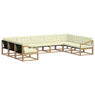 vidaXL Conjunto De Sof&aacute;s De Exterior 9 Uds. Blanco Y Crema Vidaxl