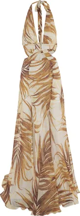 Just Cavalli Long Dress With Tropical Print