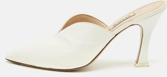 The Attico White Patent Leather Monica Mules