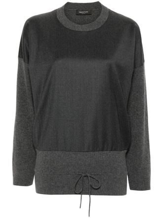 Fabiana Filippi Cropped trui met flanellen voorkant - Grijs