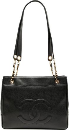 Chanel Black Grained Calfskin Tote Bag (Pre-Owned)