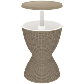 vidaXL Mesa Nevera 3 En 1 Polipropileno Marr&oacute;n Claro Vidaxl