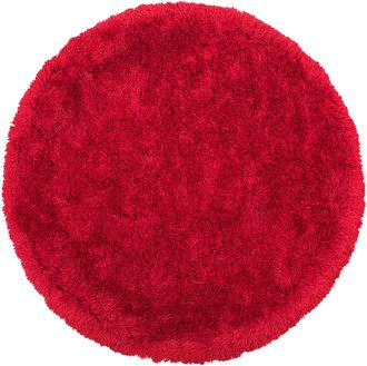 Beliani Beliani - Alfombra Peluda Roja De Pelo Largo Redonda 140 Cm Con Mechones De Algod&oacute;n Cide