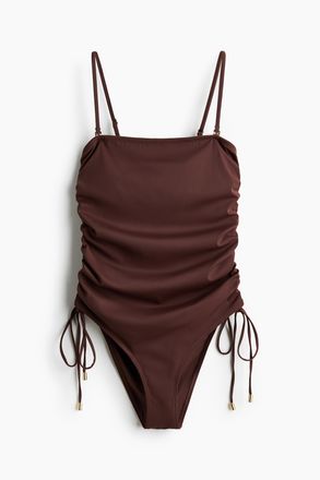 H&M Bandeau-Badeanzug Medium Shape - Brown