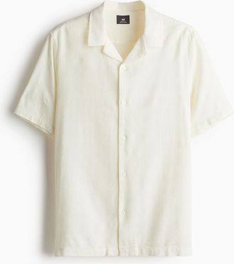 H&M Freizeithemd aus Jacquardstoff in Regular Fit - White