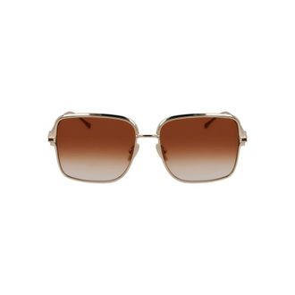 Ferragamo SF317S704 Square Full Rim Sunglasses - Gold