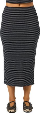 O'Neill Kavali Stripe Midi Skirt in Black at Nordstrom, Size Xx-Large
