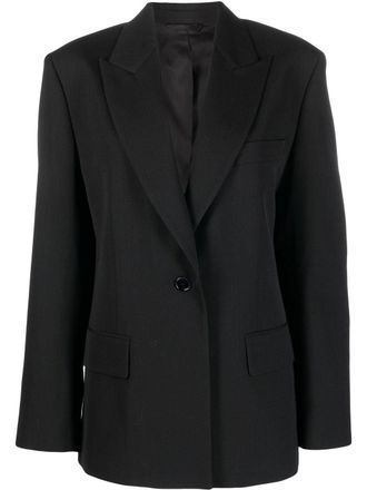 Acne Studios single-breasted peak-lapel blazer - women - Polyester/Viscose/Wool - 42 - Black