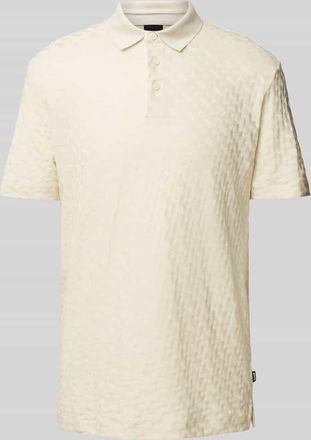HUGO BOSS Poloshirt mit kurzer Knopfleiste in Offwhite, Gr&ouml;&szlig;e XL
