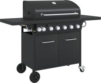 vidaXL Vidaxl - Griglia Barbecue a Gas con 7 Bruciatori Nero in Acciaio
