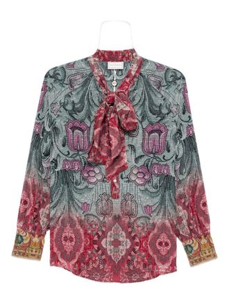 Pierre-Louis Mascia Womens Printed Silk Shirt