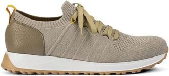 Doucal's Schoenen, Heren, Beige, 44 EU, Leer, Gebreide Leren Sneaker