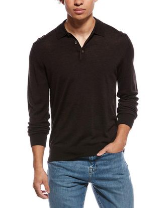 Bruno Magli Merino Wool Polo Sweater