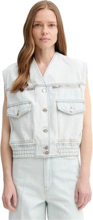 Bally Denim Vest - Dames - Bodywarmers - Blauw - M - Denim - Jassen