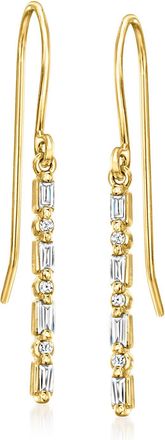RS Pure by Ross-Simons Diamond Linear Drop Earrings in 14kt Yellow Gold