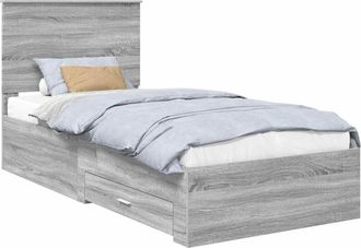 vidaXL Estructura De Cama Gris Sonoma 90 X 190 Cm Madera De Ingenier&iacute;a Vidaxl