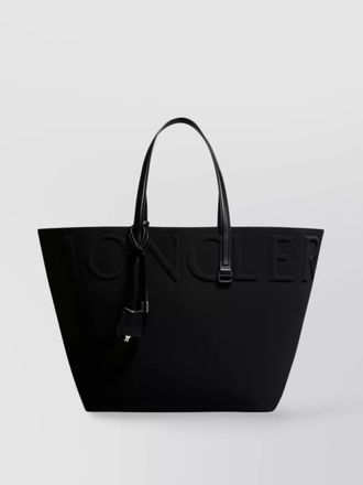 Moncler leather trimmed tote bag