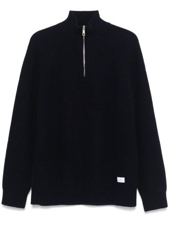 Manuel Ritz half-zip rib sweater - Blue